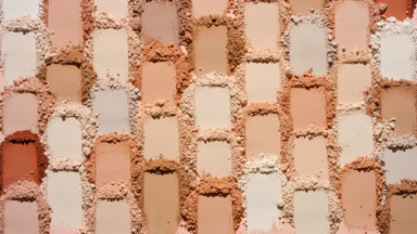 Mosaic of Beige to Brown Powder Smears with Dynamic Lighting