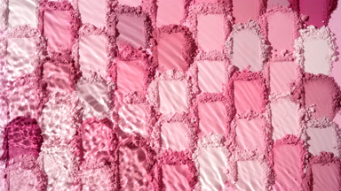 Water Splashing on Pink and Rose Powder Piles