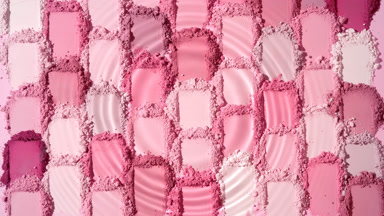 Water Droplet Circles on Pink and Rose Powder Smears