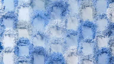 Blue Powder Shatter in Mosaic Arrangement