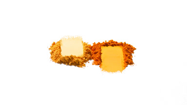 Orange and Yellow Powder Smears with Shifting Shadows