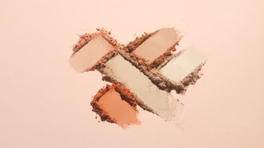 Tracking Shot of Colorful Powder Heaps with Moving Shadows