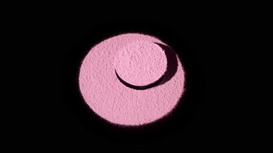 Animated Pink Blush Powder with Dynamic Light Effects