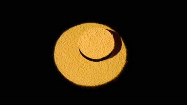 Yellow Powder Close-Up with Dynamic Shadow Effects