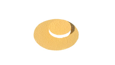 Yellow Powder Close-Up with Changing Shadows on White