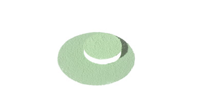 Green Powder Extreme Close-Up with Animated Shadows