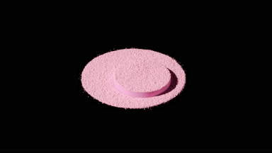 Pink Powder with Deep Shadow Patterns on Black Surface