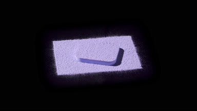 Violet Powder Close-Up: Dynamic Shadows on Black Surface