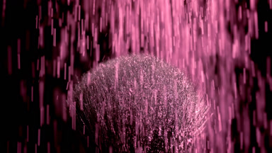 Pink Powder Falling on Black Brush for Blush Promotion