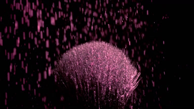 Pink Powder Close-Up on Black Brush for Blush Marketing