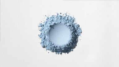 Pale Blue Powder with Spherical Impression and Shadows