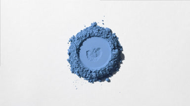 Dynamic Blue Powder Imprint on Grey Background
