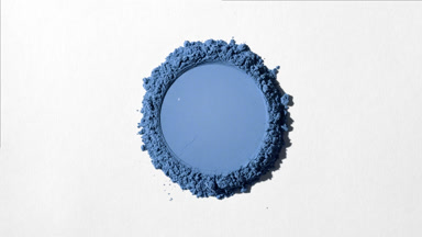 Blue Powder with Circular Indentation for Cosmetic Use