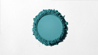 Cyan Powder Heap with Round Impression for Mica Promotion