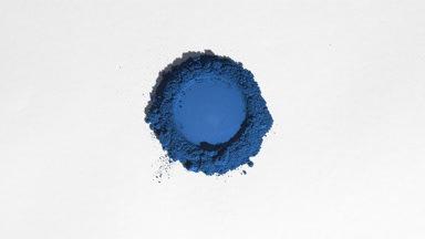 Blue Powder Pile with Rounded Impression