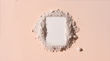 Top View of Beige Powder with Rectangular Shape Imprint