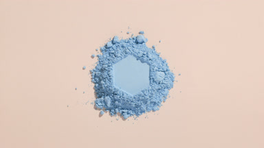 Soft Blue Powder with Hexagonal Pattern on Beige Canvas