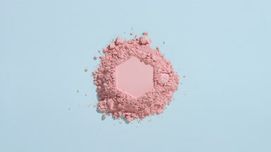 Baby Pink Powder with Hexagonal Indentation on Blue