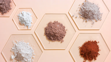 Overhead View of Beige and Brown Powder Piles