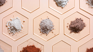 Aerial View of Beige and Brown Powder on Glass