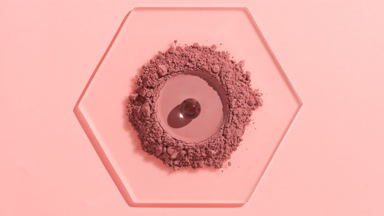Rose-Colored Fine Powder on Hexagonal Watch Glass