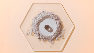 Beige Fine Powder with Hydrogel on Hexagonal Watch Glass