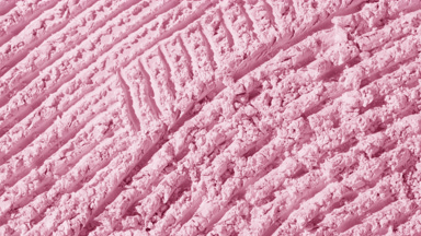 Baby Pink Powder Surface with Furrows and Shadows