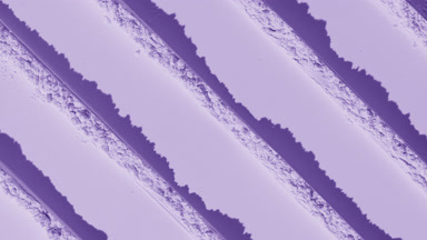 Dynamic Shadows on Violet Powder Surface with Knife Strokes