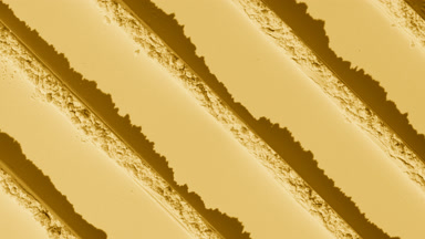 Yellow Powder Surface with Knife Patterns and Light Effects