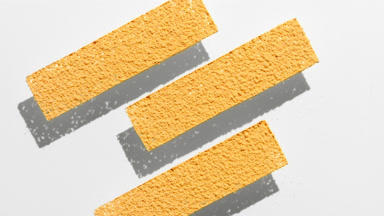 Yellow Powder Stripes on Transparent Surface with Shadows