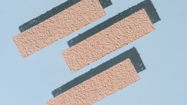 Beige Powder Stripes on Transparent Surface with Shadows
