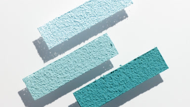 Cyan Shades Powder on Pale Gray Canvas