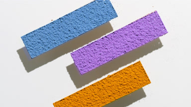 Colorful Powder Stripes on Transparent Surface