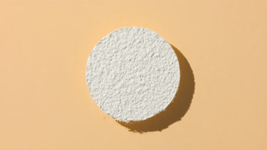 White Powder Circle on Creamy Beige for Zinc Oxide