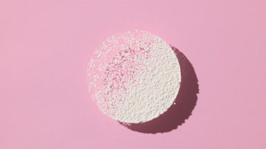 Fine White Powder Circle on Pastel Pink for Boron Nitride