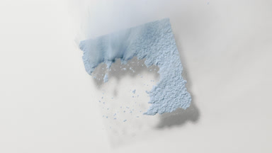 Pale Blue Powder Sifting with Air Stream Effect
