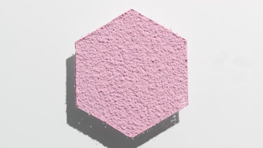 Dynamic Shadows of Hexagonal Pastel Pink Powder on Grey