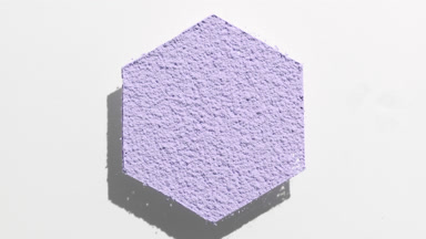 Moving Shadows of Hexagonal Violet Powder on Grey Backdrop
