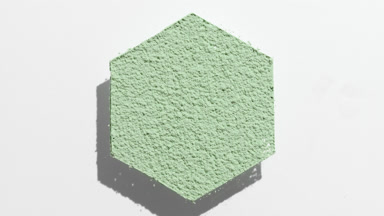 Dynamic Shadows of Hexagonal Pale Green Powder on Grey