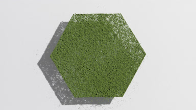 Fluctuating Shadows of Hexagonal Green Powder on Gray