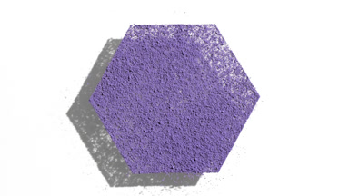 Violet Hexagon Powder Casting Shadow on White Background