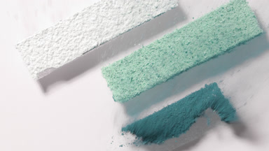 Cyan and White Powder Stripes Tossed by Wind