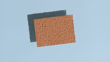 Brown Powder Angled Rectangle with Flowing Shadow on Blue