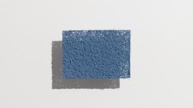 Blue Powder Rectangle Casting Shadow on Soft Gray