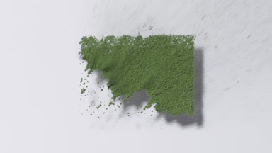 Slow-Motion Shot of Green Powder on Gentle Grey Surface