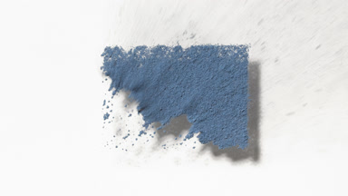 Slow-Motion Blue Powder Forming Shapes on White Background