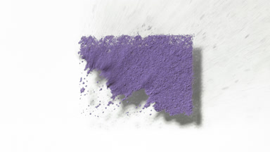 Slow-Motion Violet Powder Forming Shapes on White Field