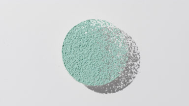 Pale Cyan Powder Circle Casting Fluctuating Shadow on Grey
