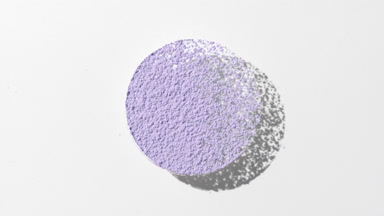Pastel Violet Powder Circle Creating Lively Shadow on Grey