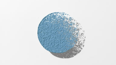 Blue Powder Casting Shadow on Light Gray Surface